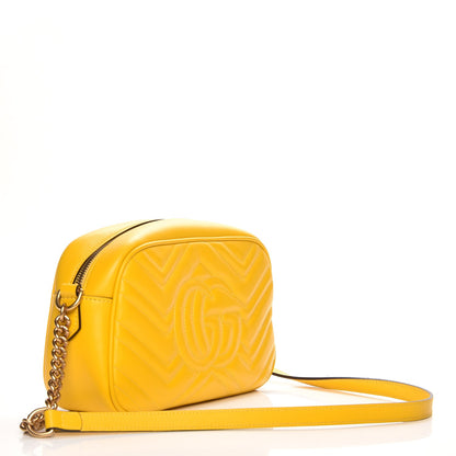 Gucci Calfskin Matelasse Small GG Marmont Chain Shoulder Bag Stone Topaz 3 of 9