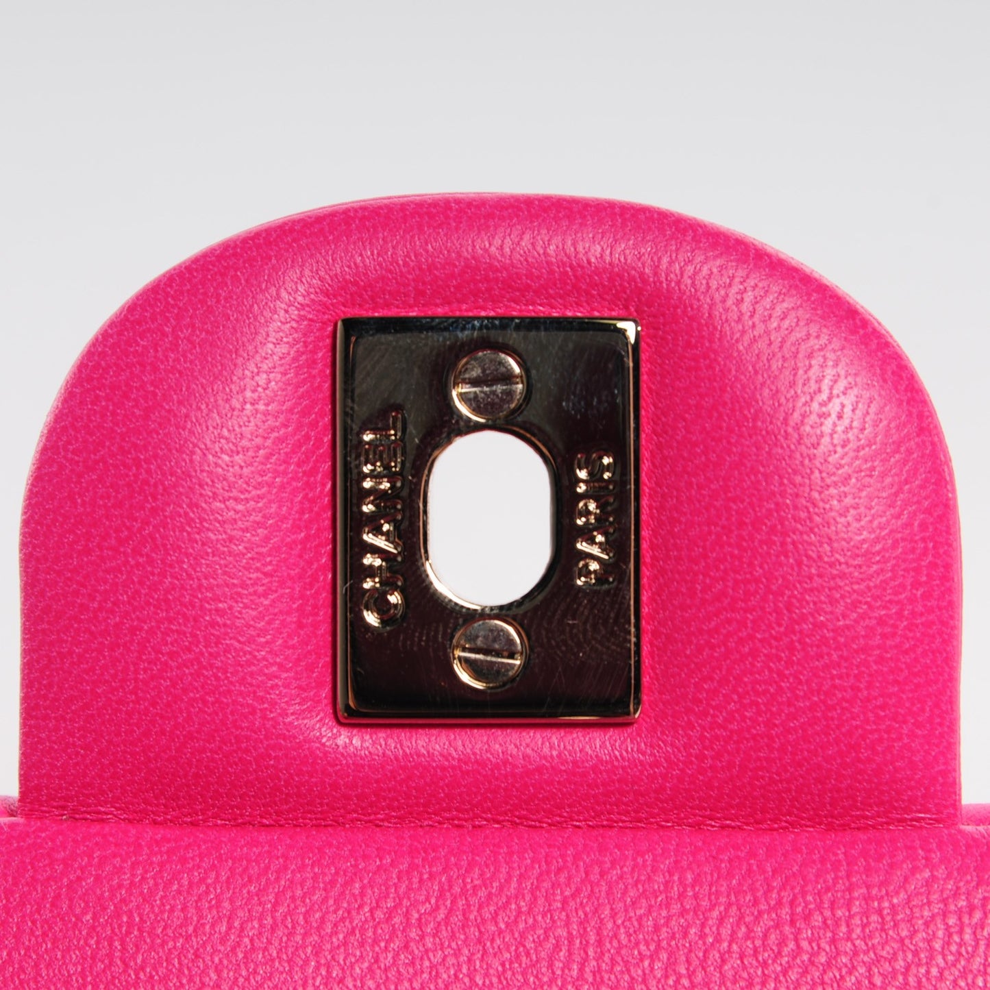 Lambskin Quilted Mini Rectangular Flap Dark Pink
