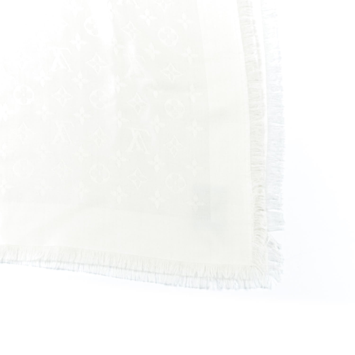 Louis Vuitton Wool Silk Monogram Shawl White 2 of 4