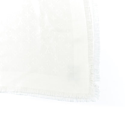 Louis Vuitton Wool Silk Monogram Shawl White 2 of 4