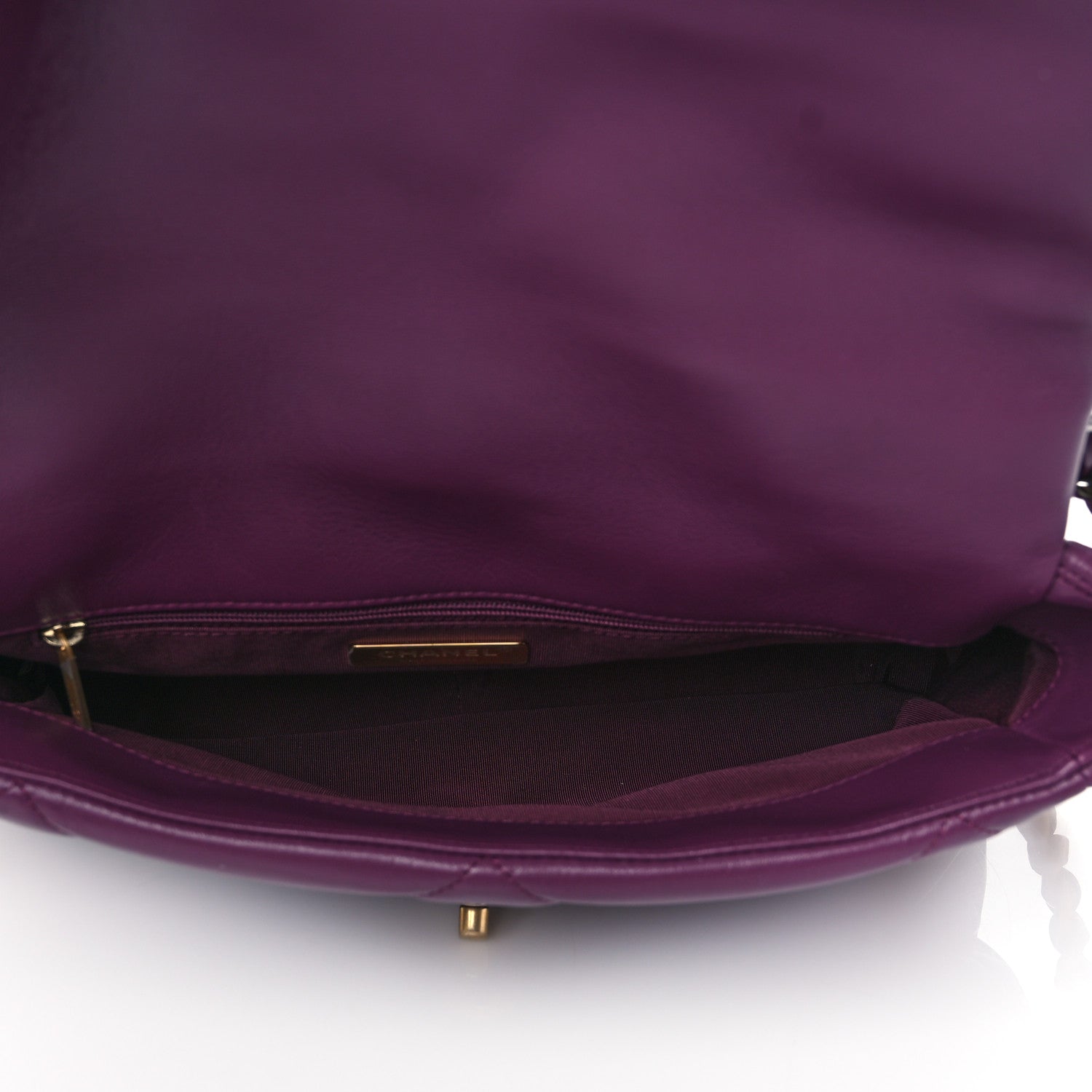 Chanel Goatskin Quilted Large Chanel 19 Flap Purple 5 of 10