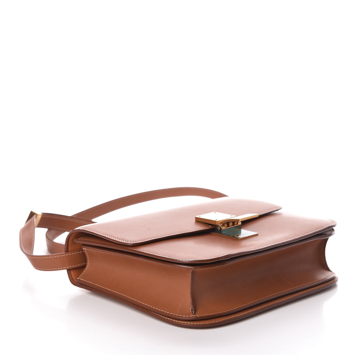 Smooth Calfskin Medium Classic Box Flap Bag Camel