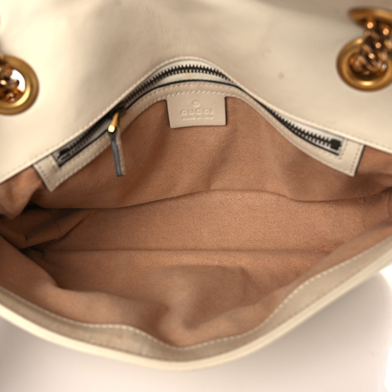 Gucci Calfskin Matelasse Small GG Marmont Shoulder Bag White 4 of 15