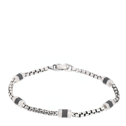 David Yurman Sterling Silver Hex Chain Station Bracelet 1 of 4