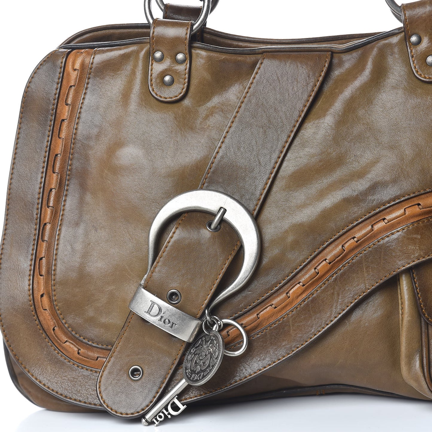 Calfskin Medium Gaucho Double Saddle Bag Brown
