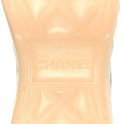 Chanel Velvet Calfskin Mixed Fibers CC Sneakers 40 Light Purple Beige 6 of 8
