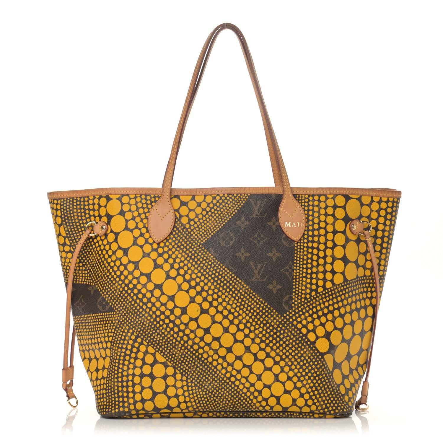 Louis Vuitton Monogram Kusama Waves Neverfull MM Yellow 1 of 18