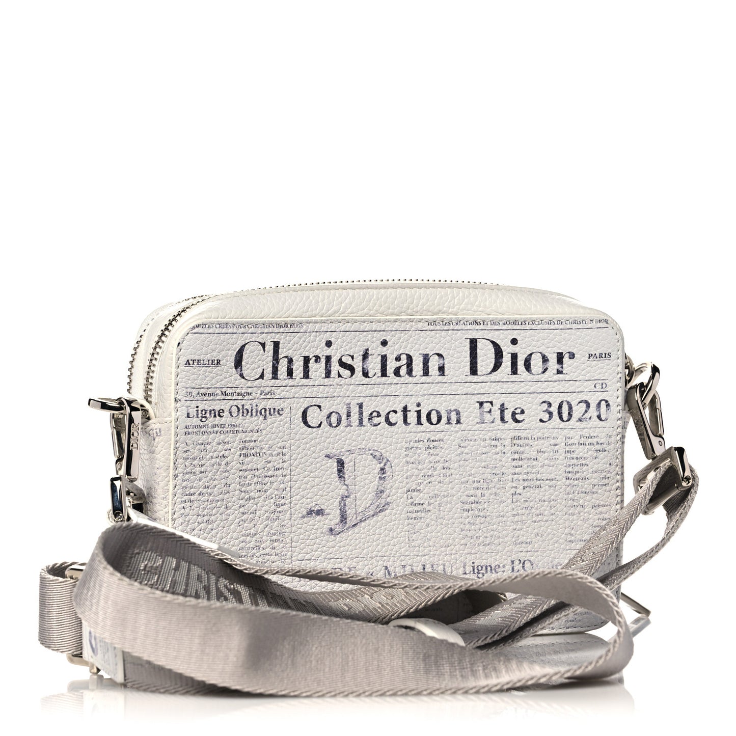 X DANIEL ARSHAM Grained Calfskin Newspaper Messenger White