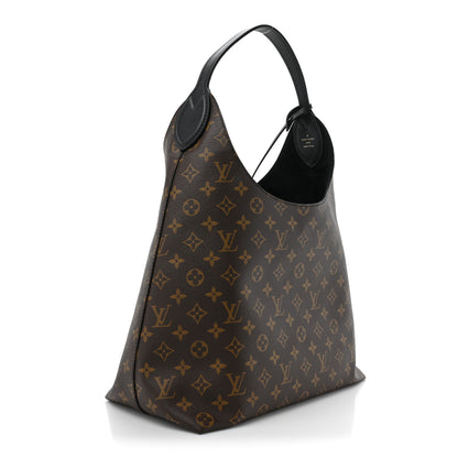 Louis Vuitton Monogram Flower Hobo Black 3 of 9
