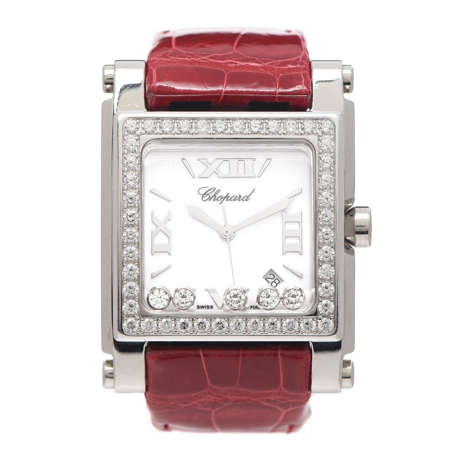 Chopard Stainless Steel Alligator Diamond Bezel 36mm Happy Diamonds Quartz Watch 1 of 6