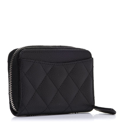 Chanel Caviar Quilted Zip Coin Purse Black 3 of 8