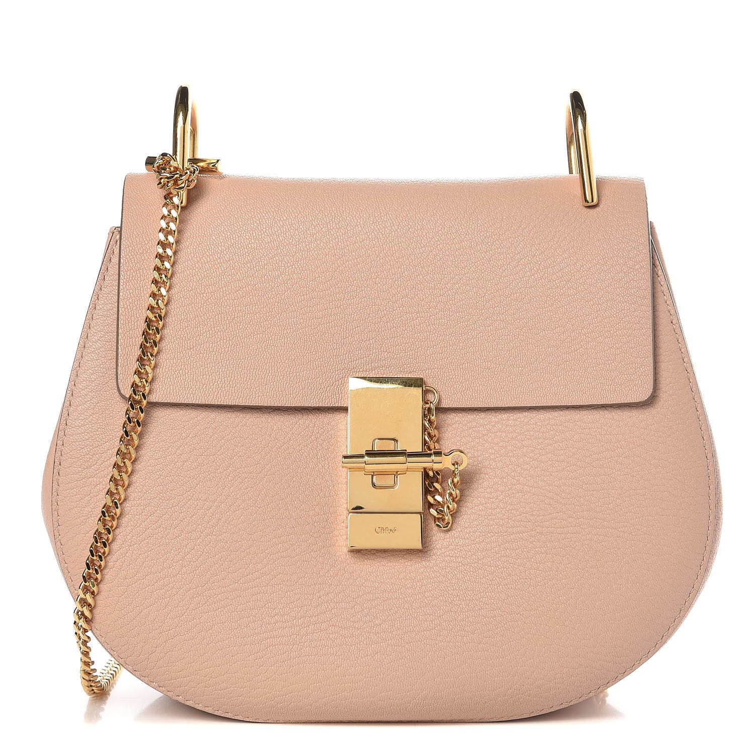 Chloe Grained Lambskin Drew Shoulder Bag Cement Pink 6 of 11
