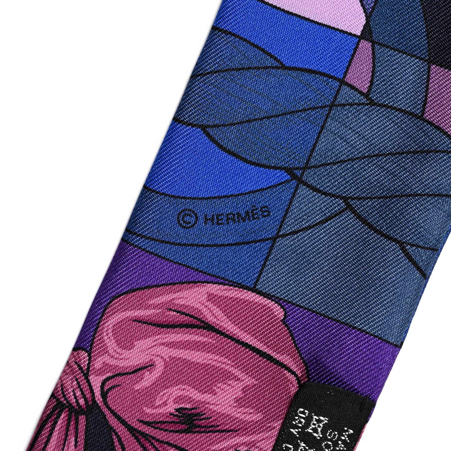 Silk Cavalleria D'Etriers Twilly Violet Bleu Rose