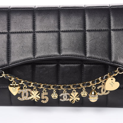 Chanel Lambskin Quilted Crystal Chocolate Bar Charm Flap Black 16 of 16
