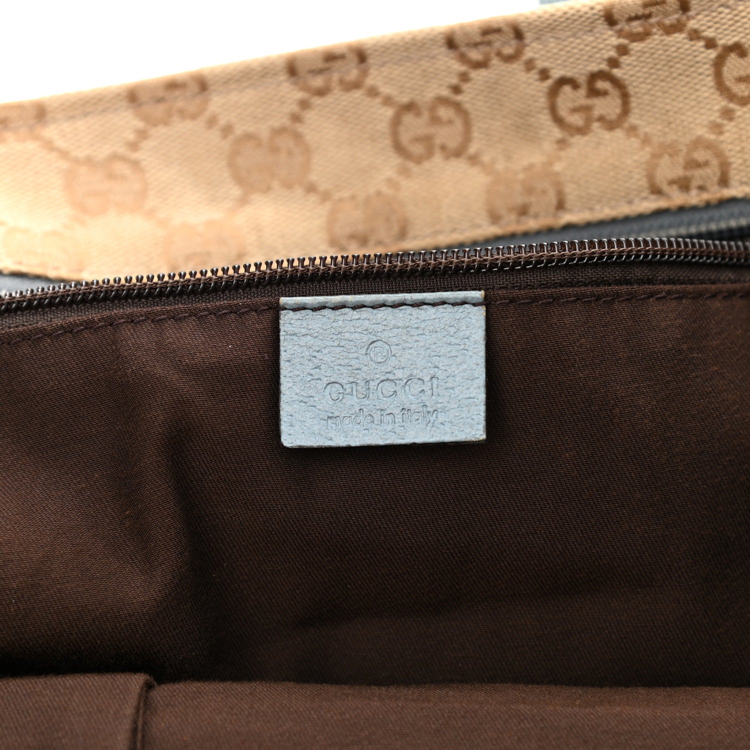 Gucci GG Monogram Medium Web Handle Bucket Tote Blue 6 of 12