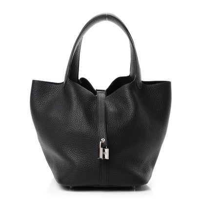 Hermes Taurillon Clemence Picotin Lock 22 MM Black 1 of 11