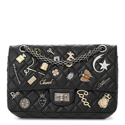 Chanel Aged Calfskin Lucky Charms 2.55 Reissue 225 Flap Black 1 of 11