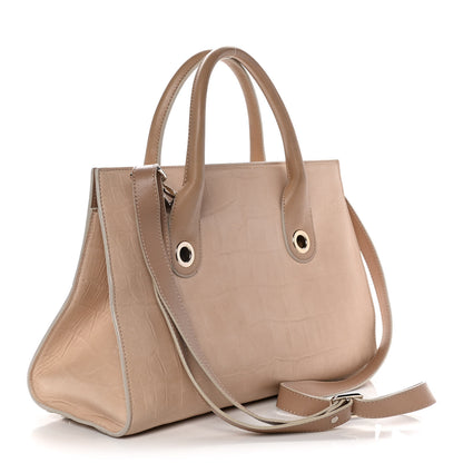 Jimmy Choo Crocodile Embossed Calfskin Riley Tote Beige 4 of 22
