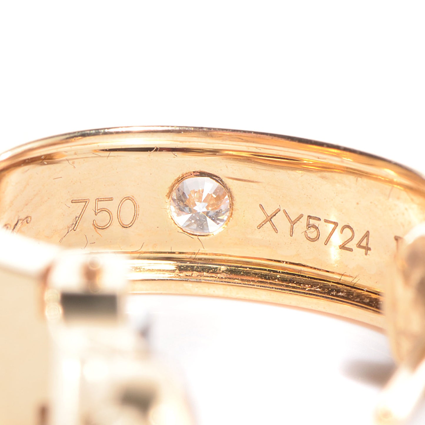 18K Yellow Gold 2 Diamond 5.5mm LOVE Hoop Earrings