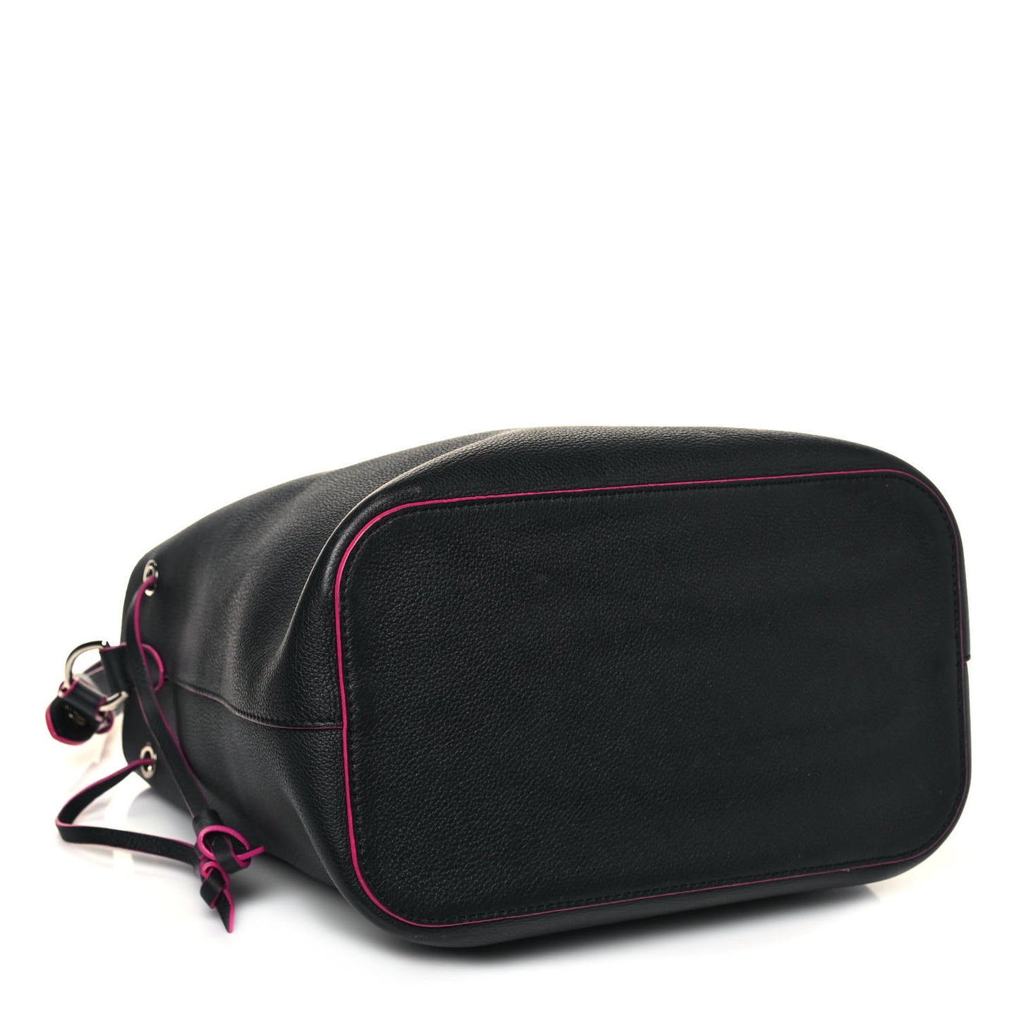 Calfskin Lockme Bucket Black