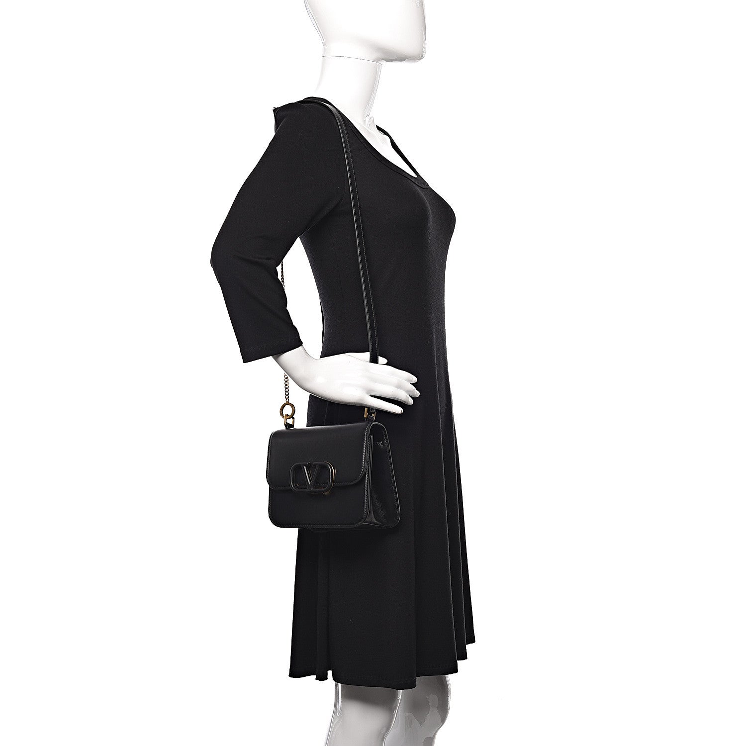 Valentino Garavani Smooth Calfskin Small VSling Shoulder Bag Black 2 of 15
