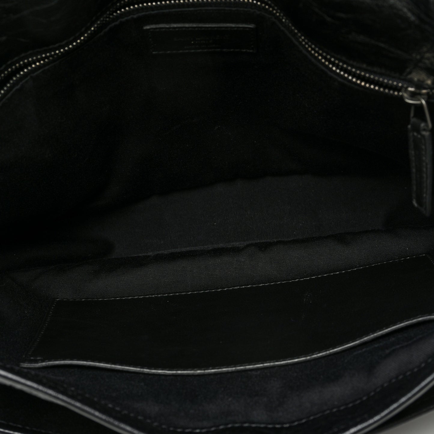 Crinkled Calfskin Matelasse Monogram Large Niki Chain Satchel Black