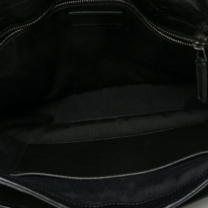 Saint Laurent Crinkled Calfskin Matelasse Monogram Large Niki Chain Satchel Black 5 of 9