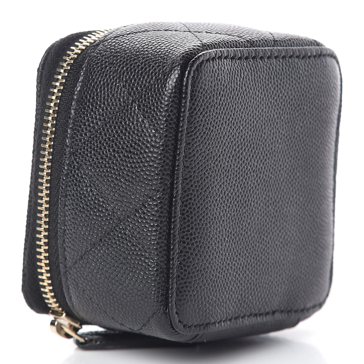 Caviar Quilted Jewelry Travel Case Black