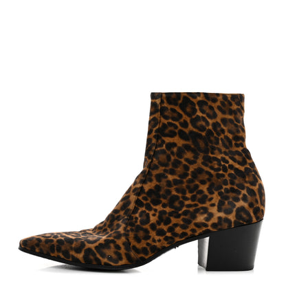 Saint Laurent Mens Vassili Suede Leopard Boots 45 1 of 8