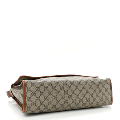 Gucci GG Monogram Flap Messenger Bag Beige Dark Brown 4 of 14