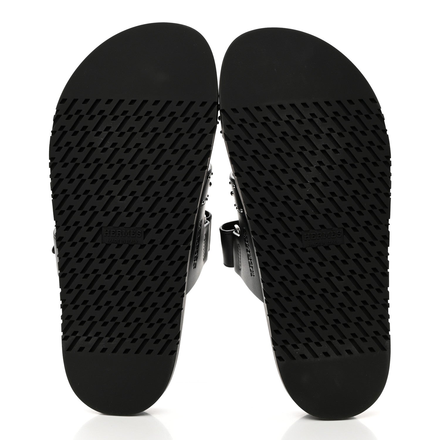 Hermes Calfskin Studded Womens Chypre Sandals 38 Black 5 of 9