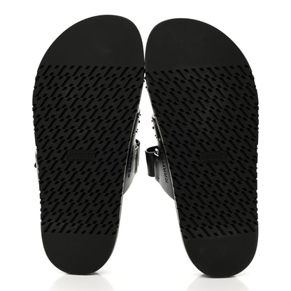 Hermes Calfskin Studded Womens Chypre Sandals 38 Black 5 of 9