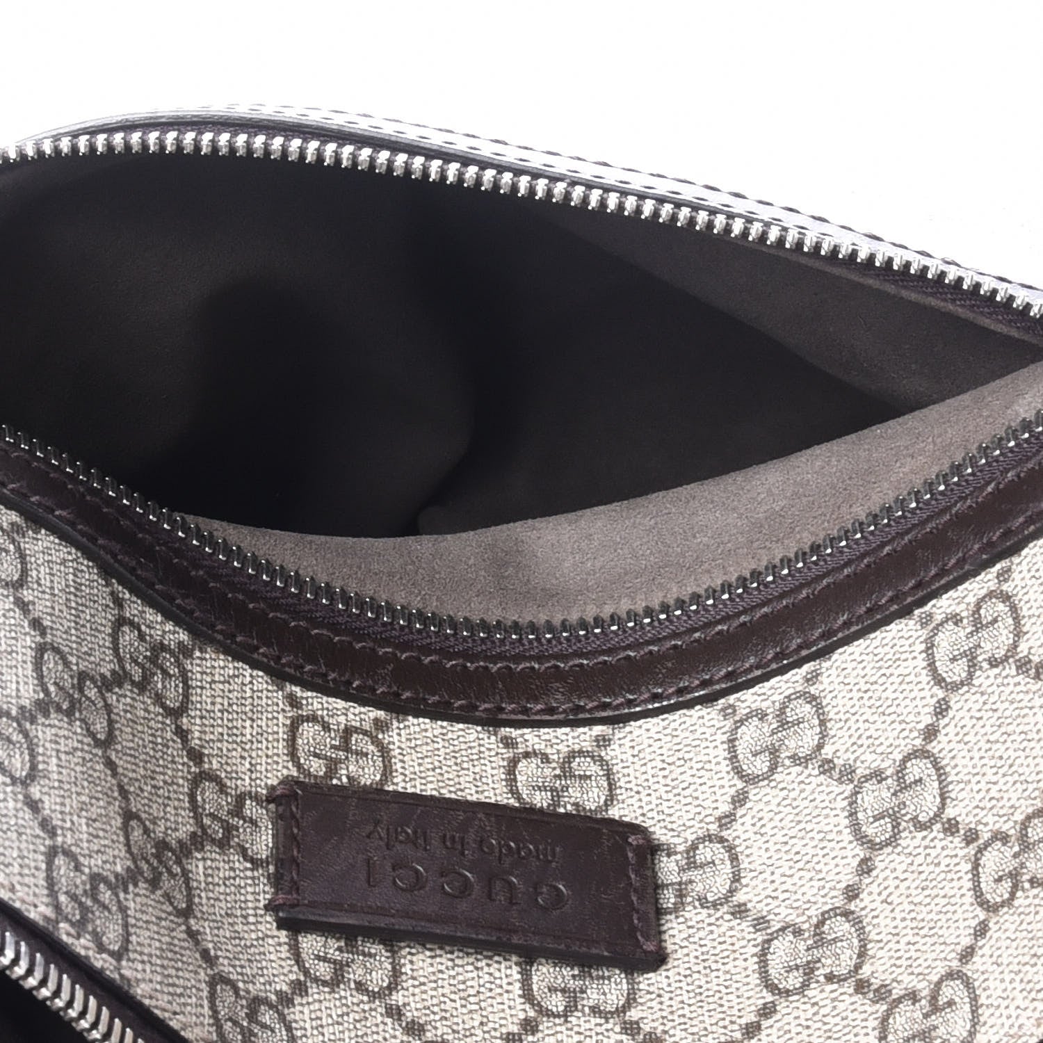 Gucci GG Supreme Monogram Medium Flat Messenger Bag Beige Brown 5 of 12