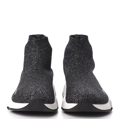 Balenciaga Knit Metal Womens Speed Sneakers 38 Black Gold 3 of 8