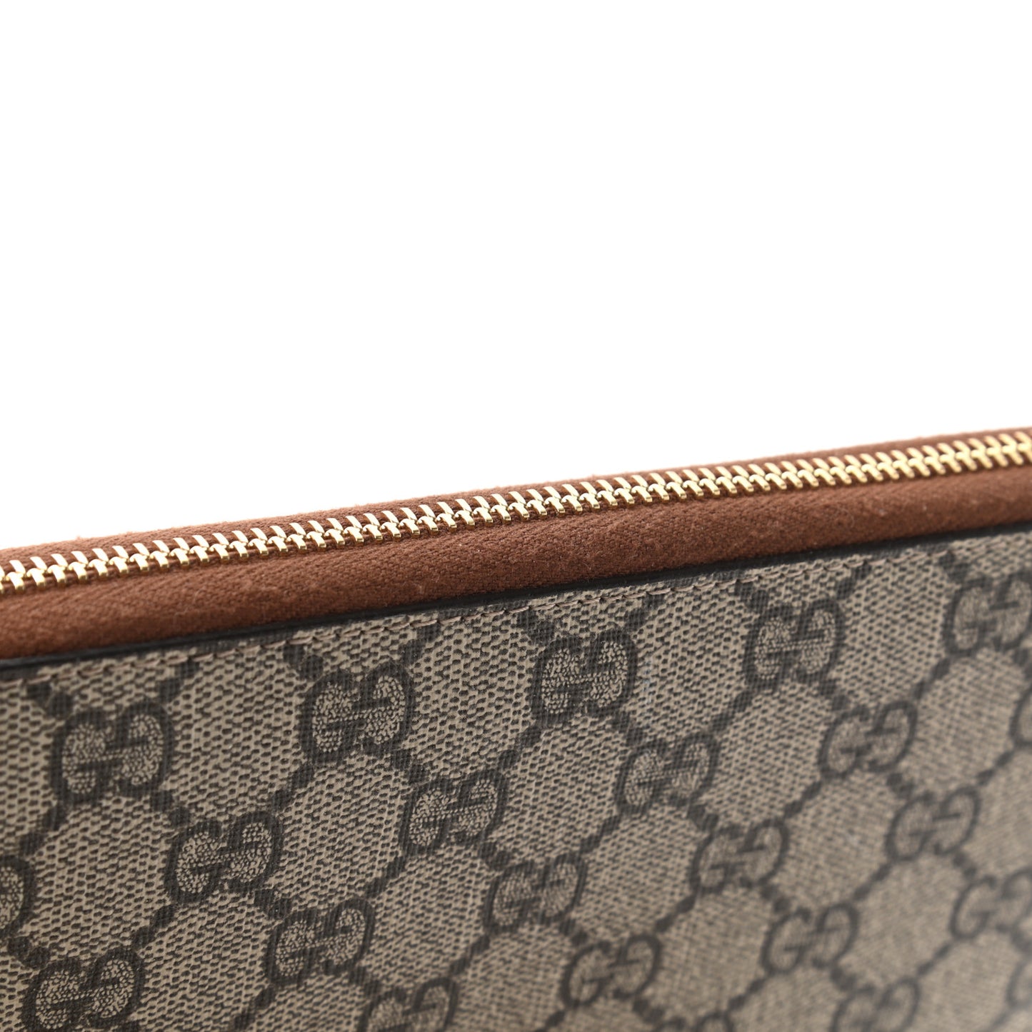 GG Supreme Monogram Cuoio Toscano Zip Around Organizer Wallet Beige Ebony Cuir