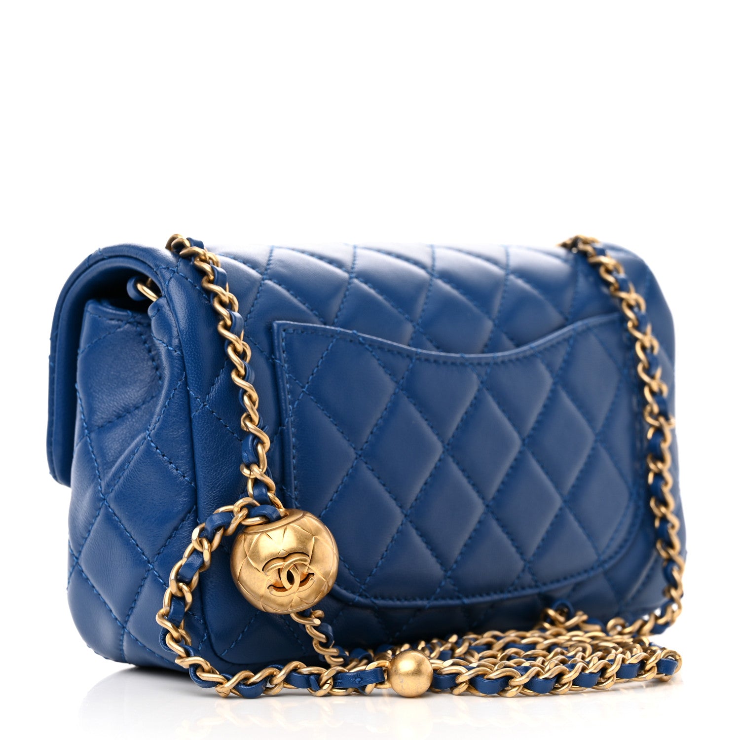 Chanel Lambskin Quilted Pearl Crush Mini Rectangular Flap Blue 3 of 11