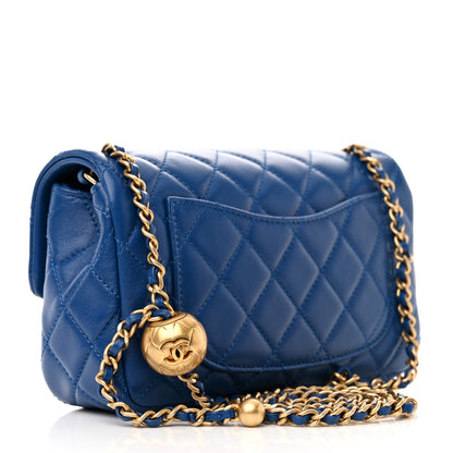 Chanel Lambskin Quilted Pearl Crush Mini Rectangular Flap Blue 3 of 11