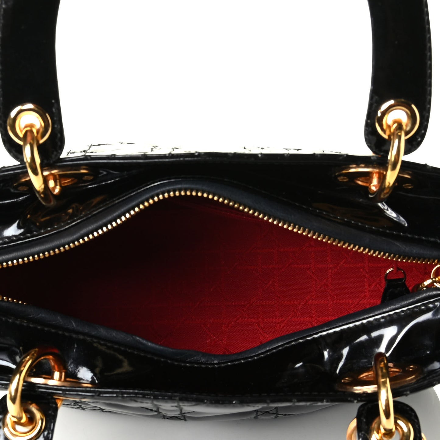 Patent Cannage Medium Lady Dior Black