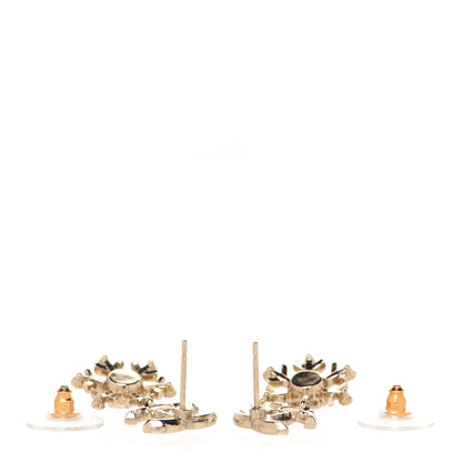 Chanel Crystal Snowflake CC Drop Earrings Gold 3 of 5
