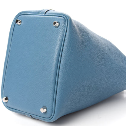 Hermes Taurillon Clemence Picotin Lock 18 PM Blue Jean 7 of 11