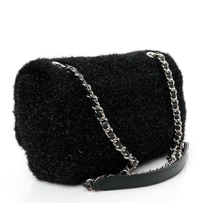 Chanel Lurex Knit Medium Pluto Glitter Flap Black 3 of 11