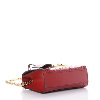 Gucci Guccissima Small Padlock Shoulder Bag Hibiscus Red 5 of 11