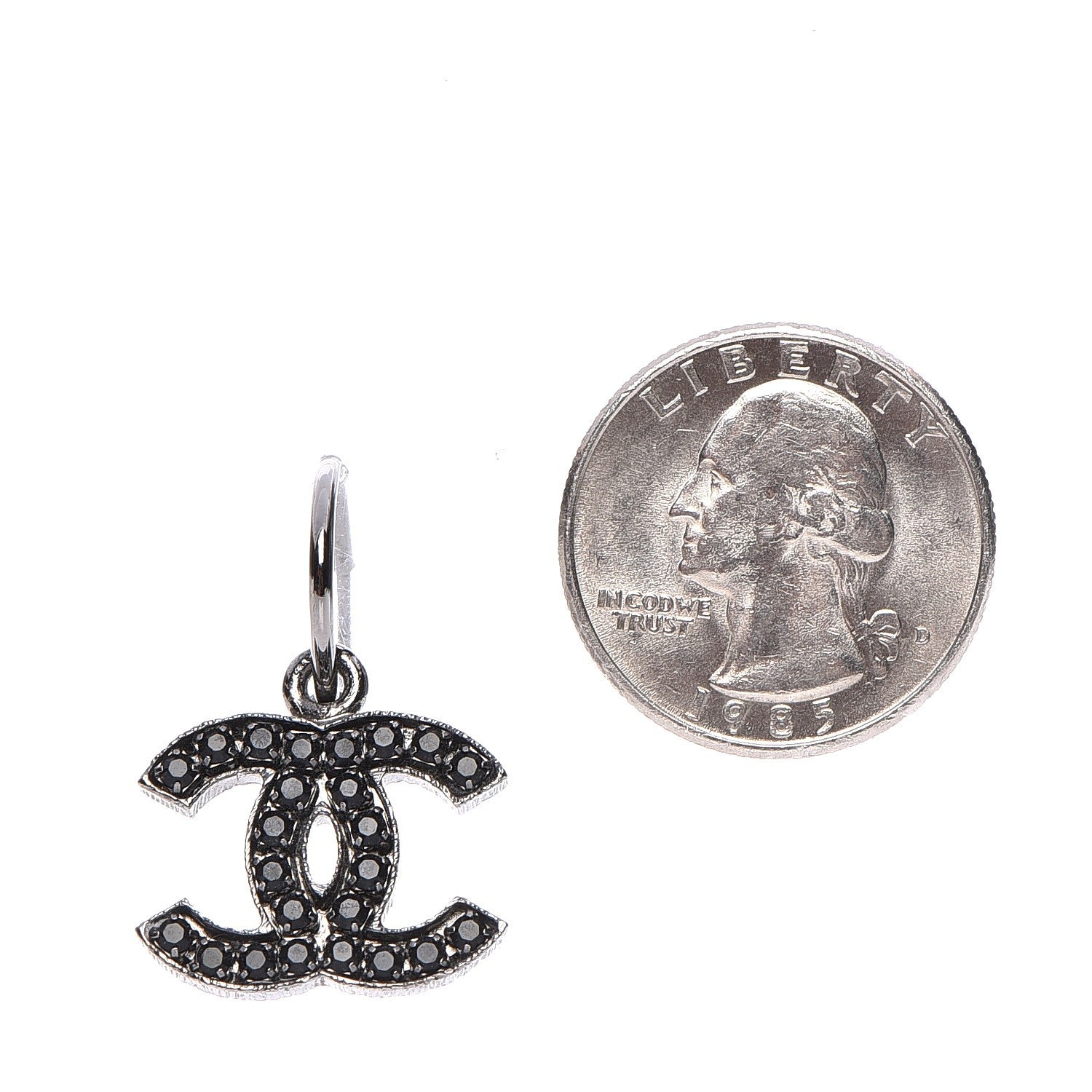 Chanel Crystal CC Dangle Earrings Black 4 of 4