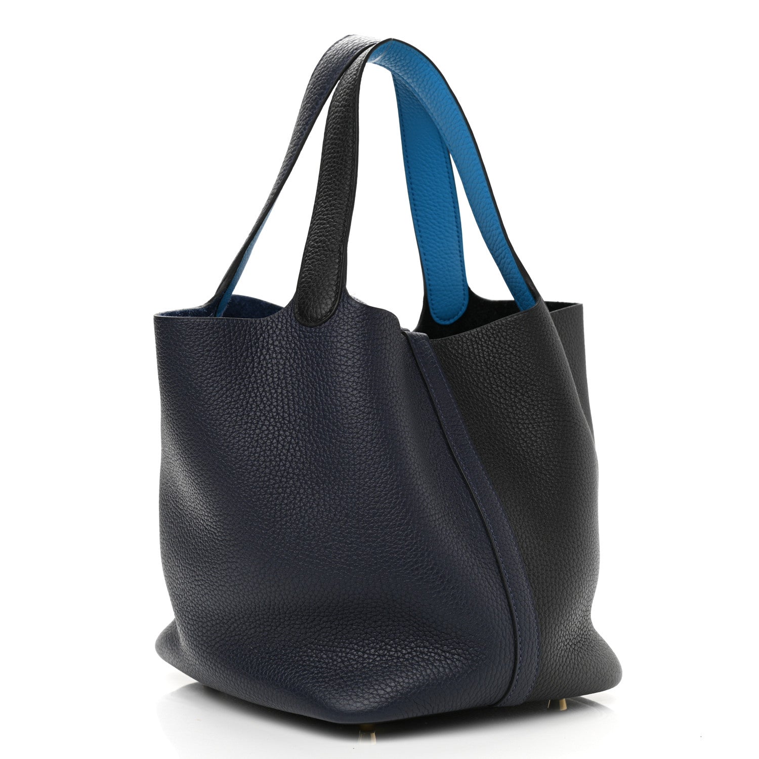 Hermes Taurillon Clemence Casaque Picotin Lock 22 MM Bleu Nuit Black Blue Frida 3 of 11