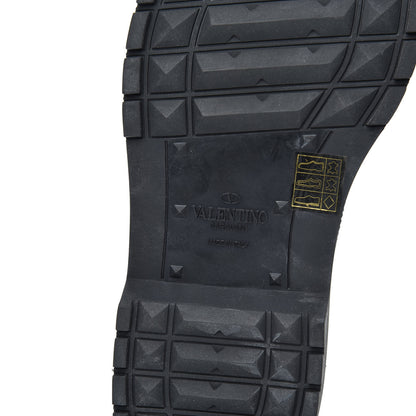 Valentino Garavani Calfskin VLTN 20mm Combat Boots 39.5 Black White 6 of 8