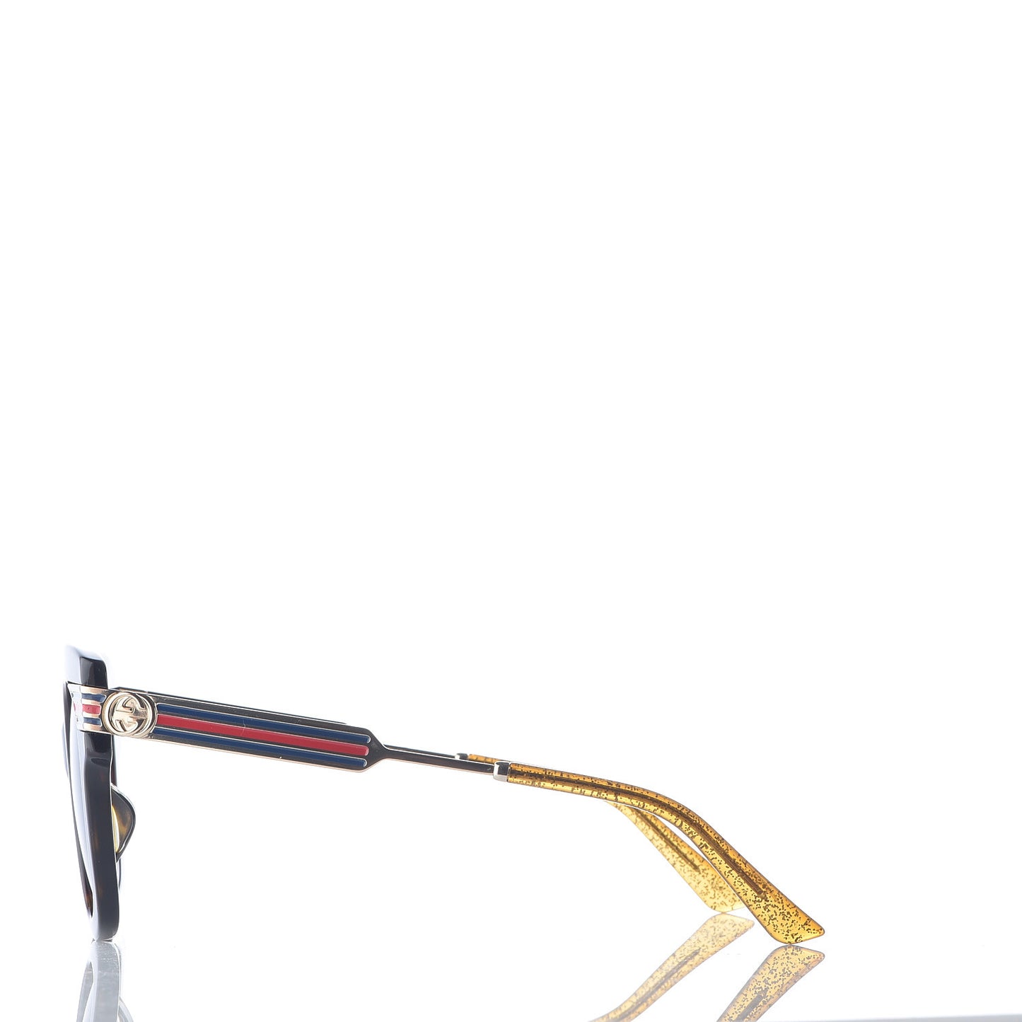 Acetate Square Frame Web Sunglasses GG0281S Havana