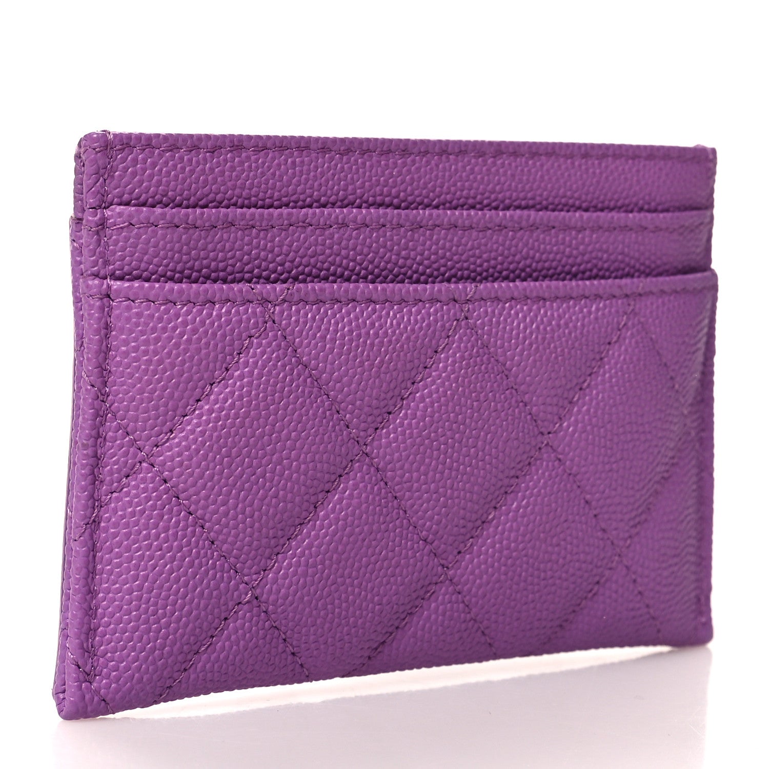 Chanel Caviar Quilted Filigree Card Holder Purple 3 of 10