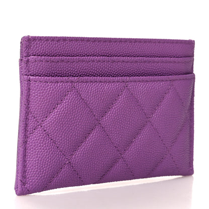 Chanel Caviar Quilted Filigree Card Holder Purple 3 of 10