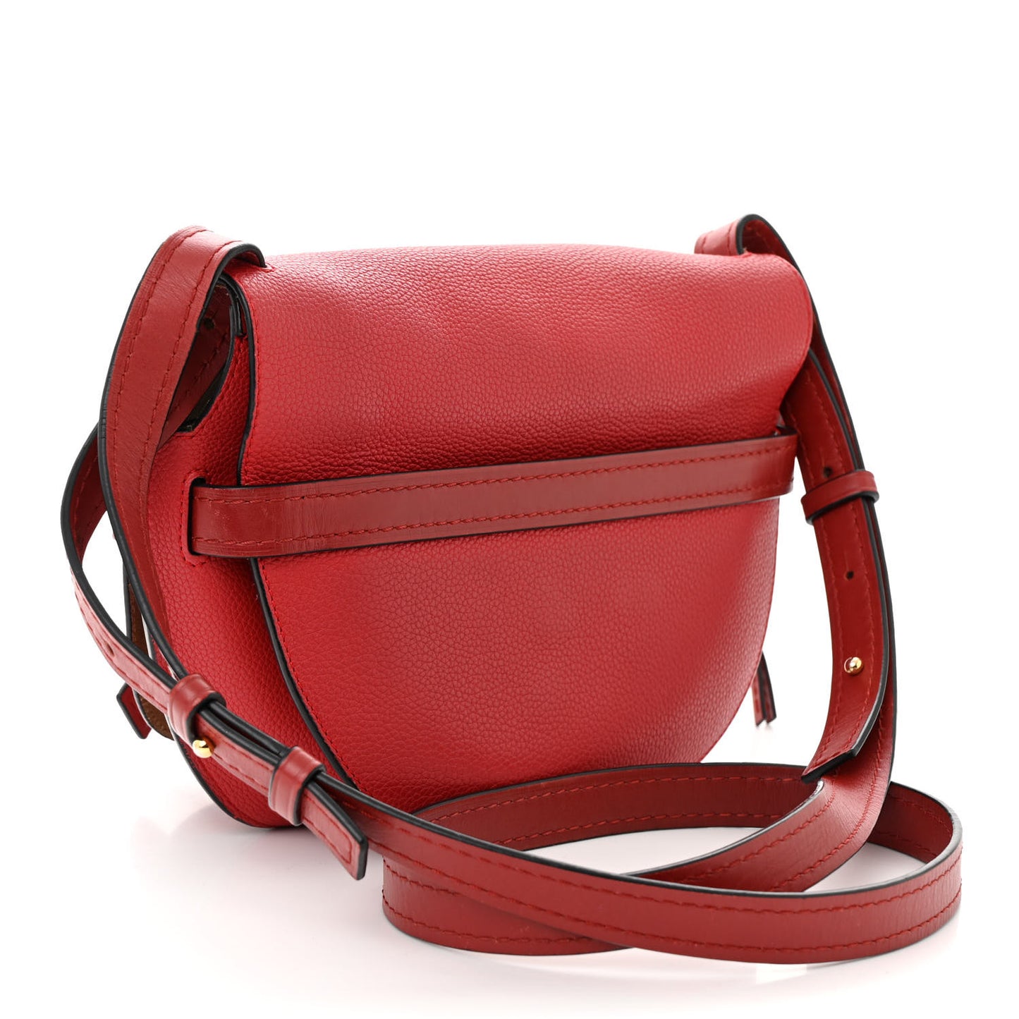Grained Calfskin Small Gate Crossbody Bag Scarlet Burnt Red