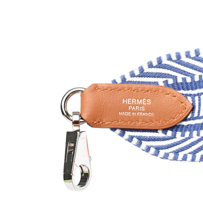 Hermes Toile Swift 50mm Sangle Cavale Shoulder Strap Ecru Bleu Brighton Gold 4 of 4